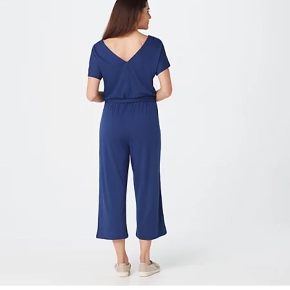 AnyBody Textured Knit Tie-Front Jumpsuit 6023 - Picture 2 of 2